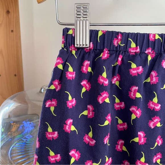 Oscar de La Renta Blue Pink Floral Print Ruffle Skirt 6 - Picture 6 of 11